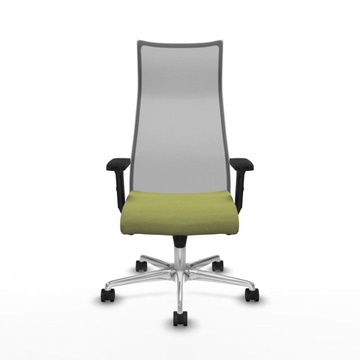 Albacete malla sincro malla gris bali verde oliva brazos 2D base aluminio ruedas 65 mm nailon