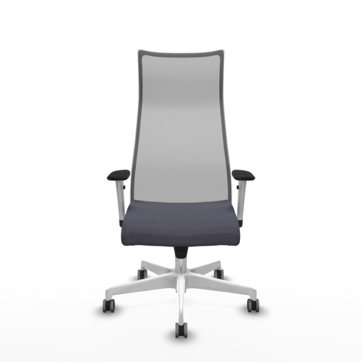 Albacete malla sincro malla gris bali gris oscuro brazos blancos base blanca ruedas 65mm engomadas