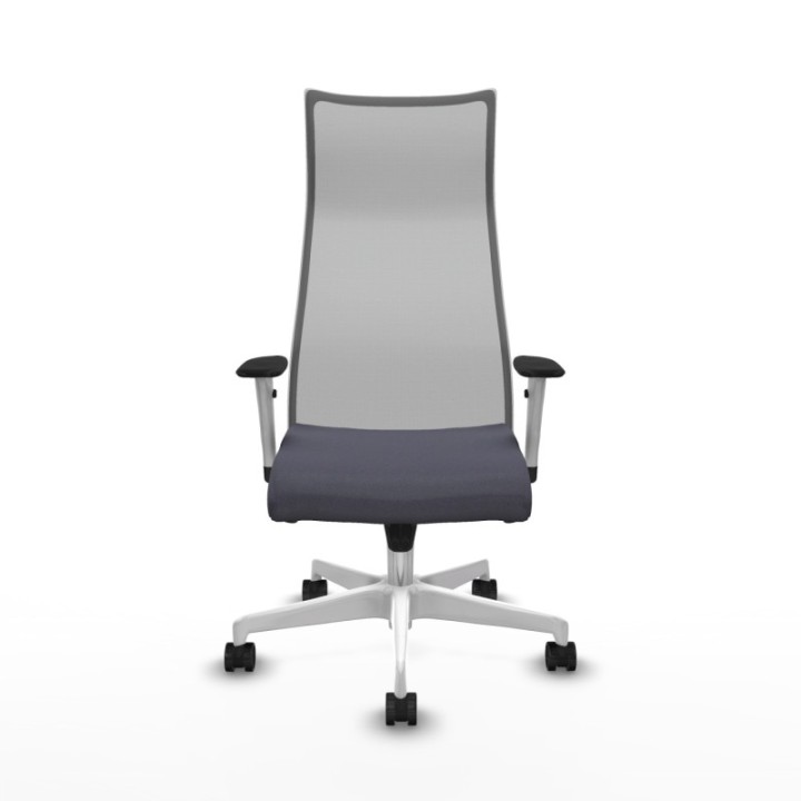 Albacete malla sincro malla gris bali gris oscuro brazos blancos base blanca ruedas 65 mm nailon