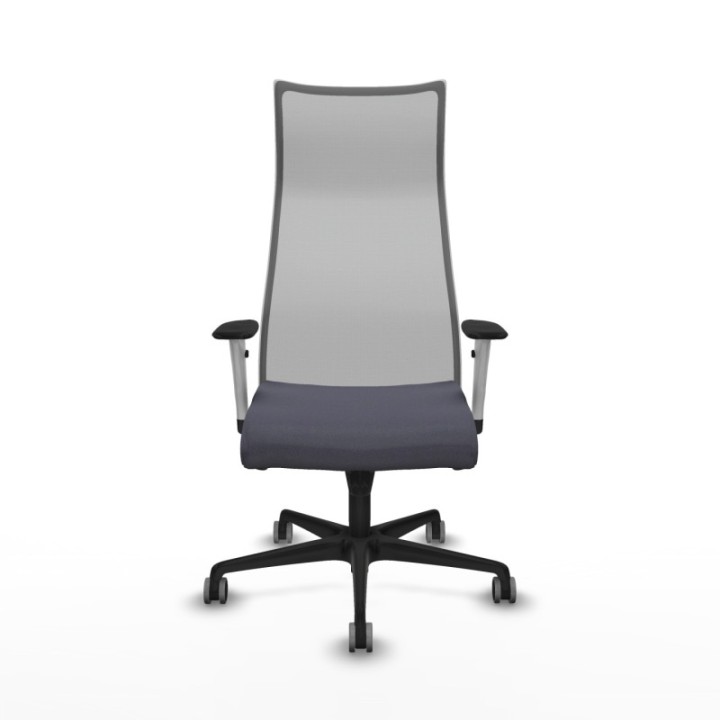 Albacete malla sincro malla gris bali gris oscuro brazos blancos base nailon ruedas 65mm engomadas