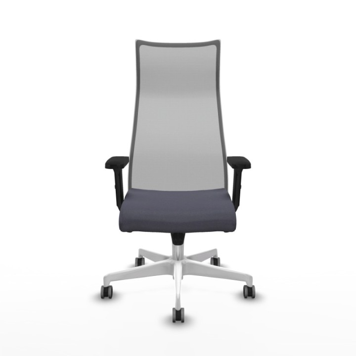 Albacete malla sincro malla gris bali gris oscuro brazos 2D base blanca ruedas 65mm engomadas