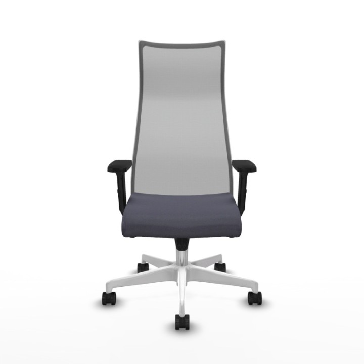 Albacete malla sincro malla gris bali gris oscuro brazos 2D base blanca ruedas 65 mm nailon