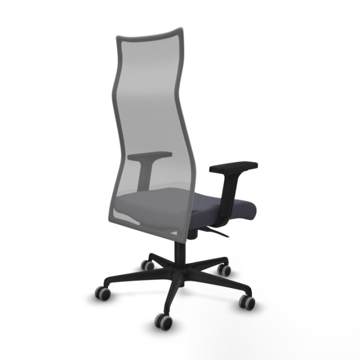 Albacete malla sincro malla gris bali gris oscuro brazos 2D base nailon ruedas 65mm engomadas