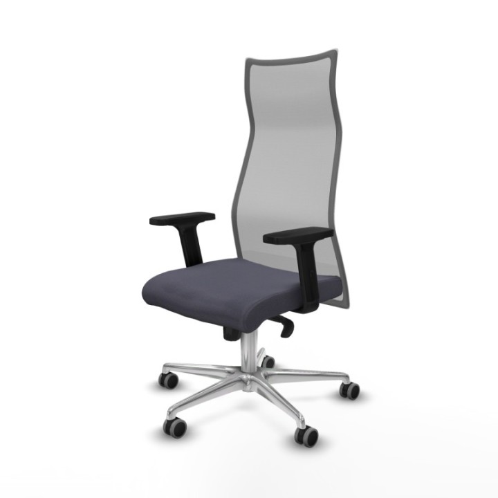 Albacete malla sincro malla gris bali gris oscuro brazos 2D base aluminio ruedas 65mm engomadas