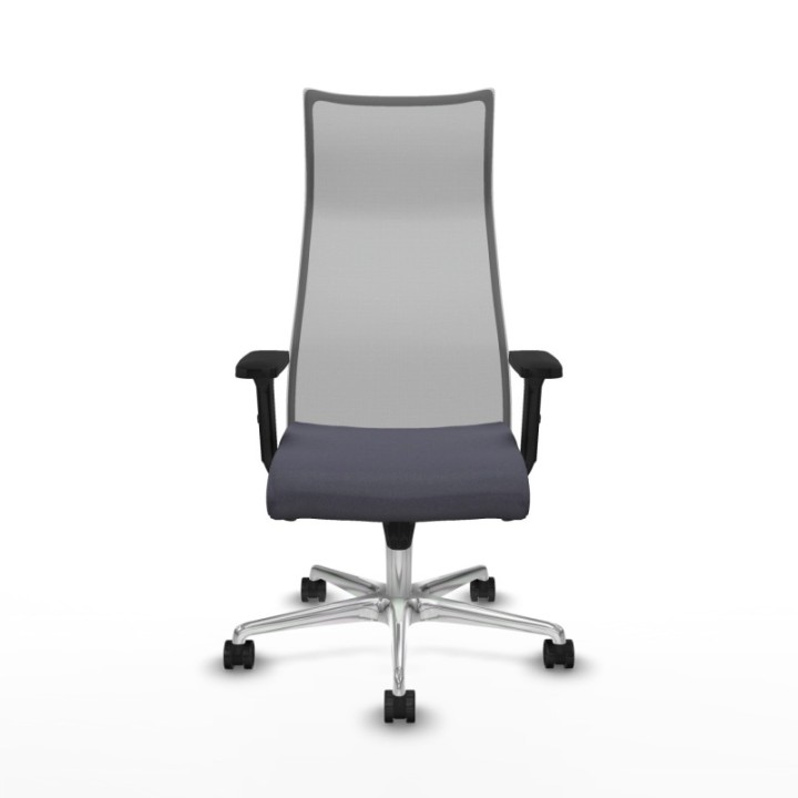 Albacete malla sincro malla gris bali gris oscuro brazos 2D base aluminio ruedas 65 mm nailon