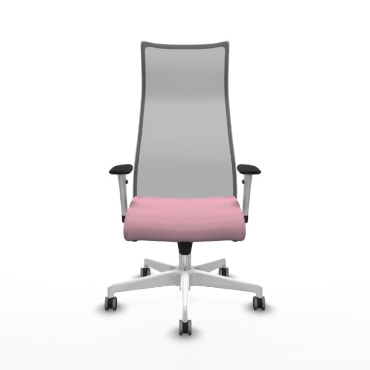 Albacete malla sincro malla gris bali rosa brazos blancos base blanca ruedas 65mm engomadas