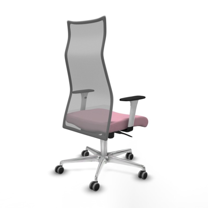 Albacete malla sincro malla gris bali rosa brazos blancos base aluminio ruedas 65mm engomadas