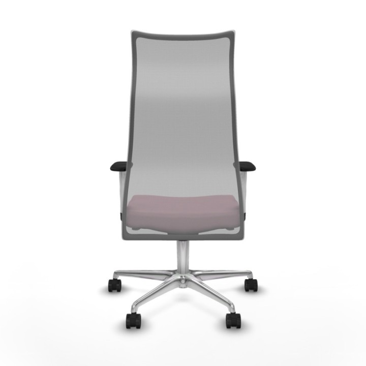 Albacete malla sincro malla gris bali rosa brazos blancos base aluminio ruedas 65 mm nailon