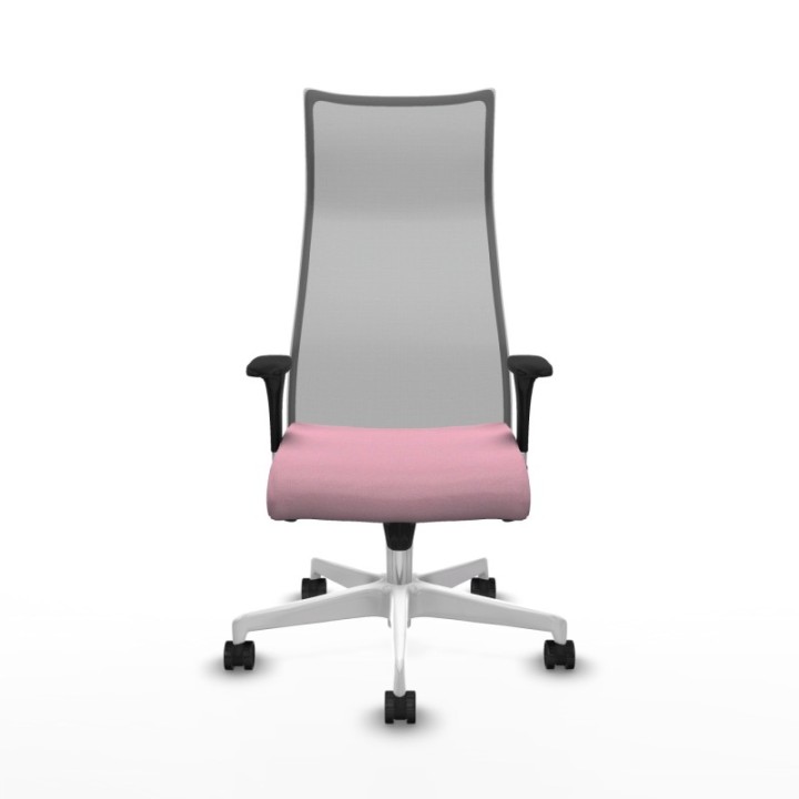 Albacete malla sincro malla gris bali rosa brazos 1D base blanca ruedas 65 mm nailon