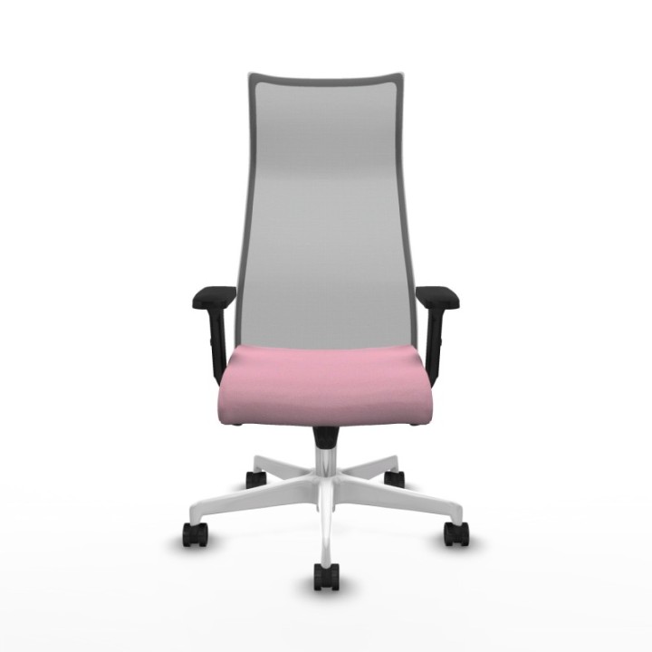 Albacete malla sincro malla gris bali rosa brazos 2D base blanca ruedas 65 mm nailon