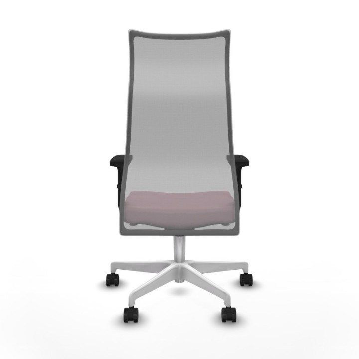 Albacete malla sincro malla gris bali rosa brazos 2D base blanca ruedas 65 mm nailon