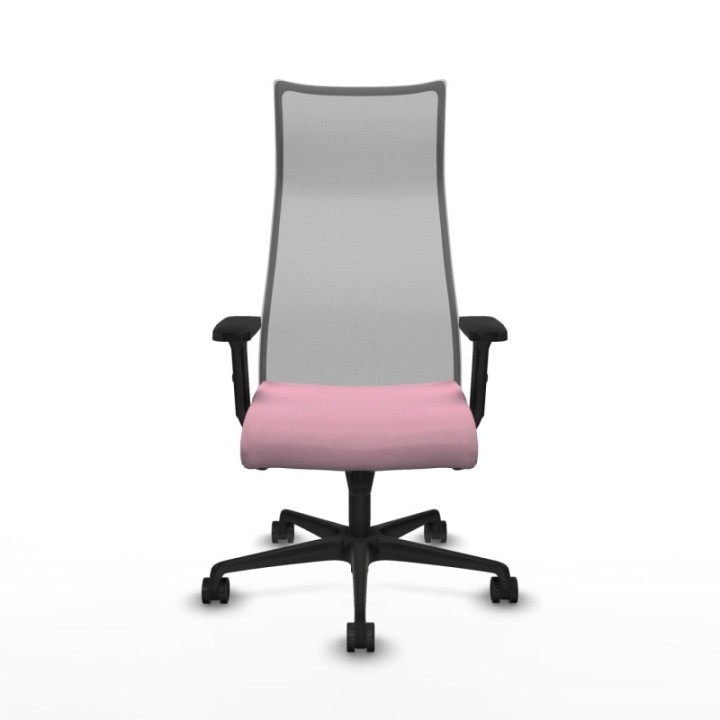 Albacete malla sincro malla gris bali rosa brazos 2D base nailon ruedas 65 mm nailon