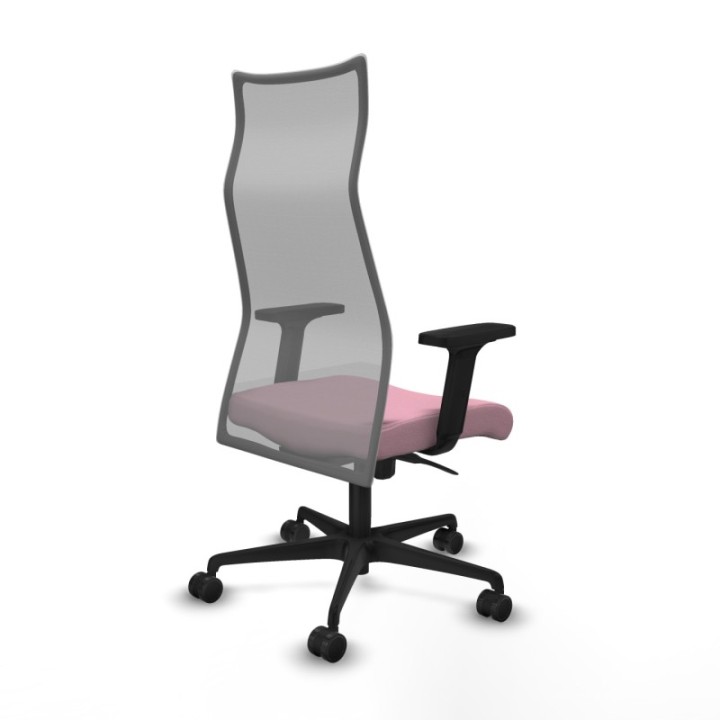 Albacete malla sincro malla gris bali rosa brazos 2D base nailon ruedas 65 mm nailon