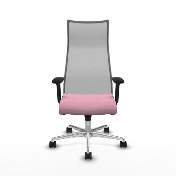 Albacete malla sincro malla gris bali rosa brazos 2D base aluminio ruedas 65 mm nailon