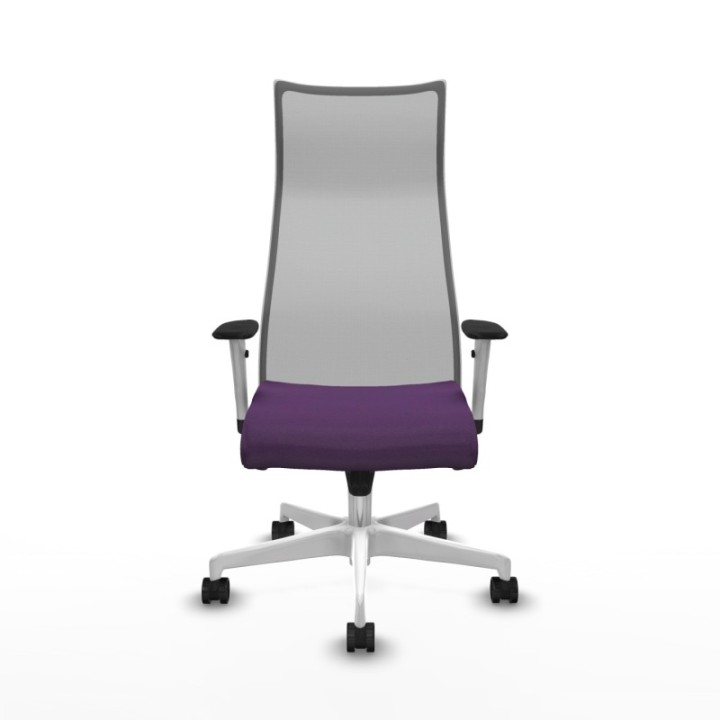 Albacete malla sincro malla gris bali morado brazos blancos base blanca ruedas 65 mm nailon