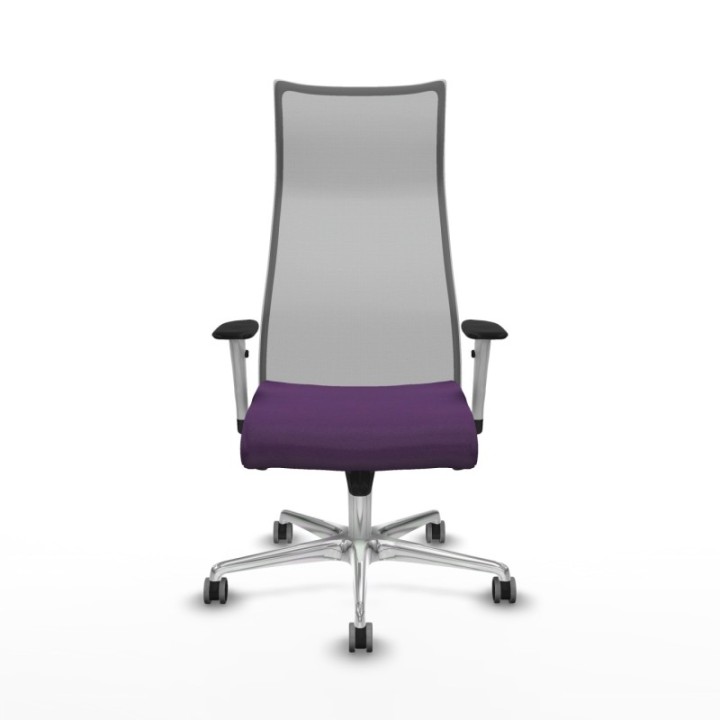 Albacete malla sincro malla gris bali morado brazos blancos base aluminio ruedas 65mm engomadas