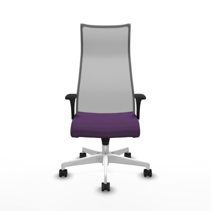 Albacete malla sincro malla gris bali morado brazos 1D base blanca ruedas 65 mm nailon