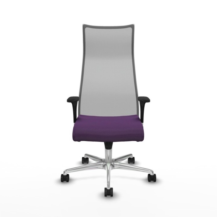 Albacete malla sincro malla gris bali morado brazos 1D base aluminio ruedas 65 mm nailon