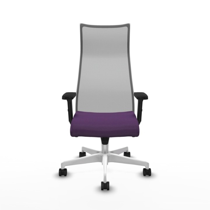 Albacete malla sincro malla gris bali morado brazos 2D base blanca ruedas 65 mm nailon