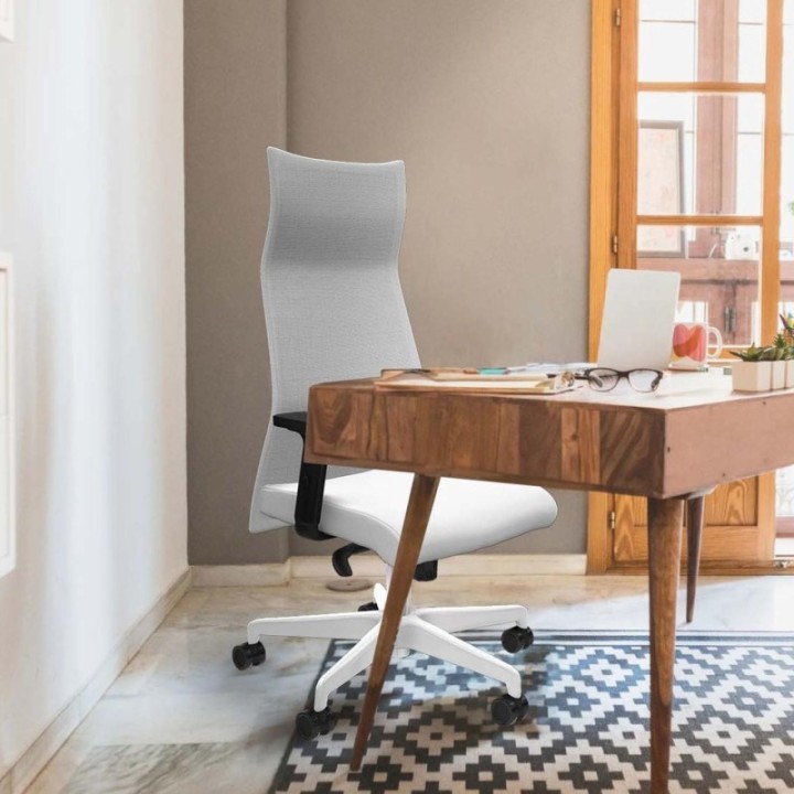 Albacete malla sincro malla gris bali morado brazos 2D base blanca ruedas 65 mm nailon