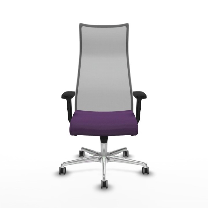 Albacete malla sincro malla gris bali morado brazos 2D base aluminio ruedas 65mm engomadas