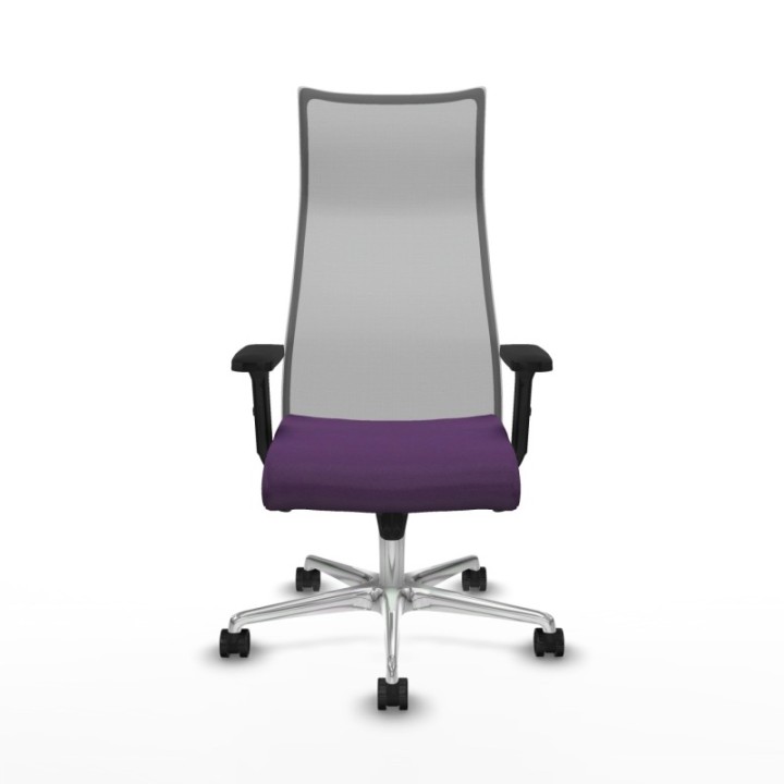 Albacete malla sincro malla gris bali morado brazos 2D base aluminio ruedas 65 mm nailon