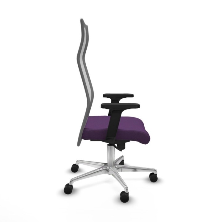 Albacete malla sincro malla gris bali morado brazos 2D base aluminio ruedas 65 mm nailon