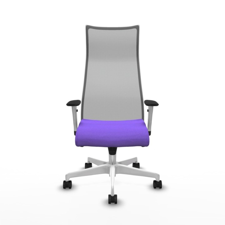 Albacete malla sincro malla gris bali lila brazos blancos base blanca ruedas 65 mm nailon