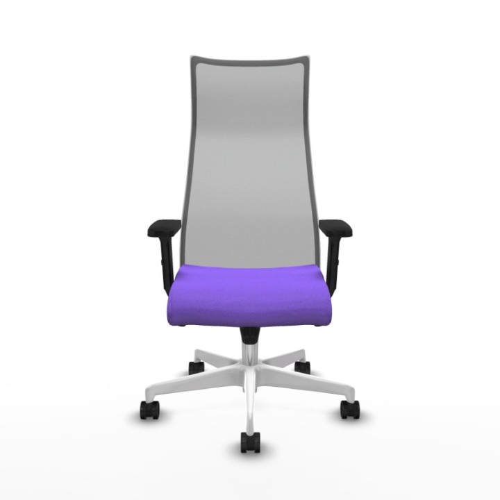 Albacete malla sincro malla gris bali lila brazos 2D base blanca ruedas 65 mm nailon