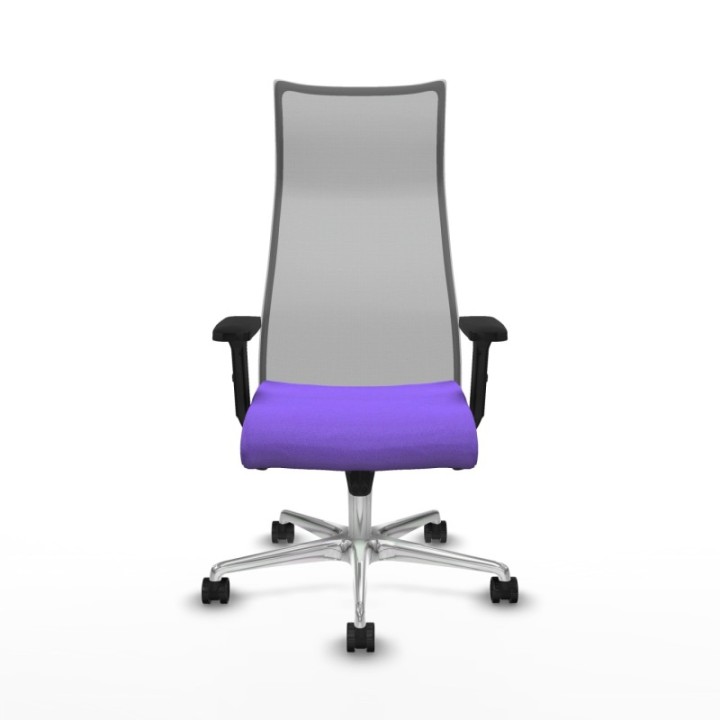 Albacete malla sincro malla gris bali lila brazos 2D base aluminio ruedas 65 mm nailon