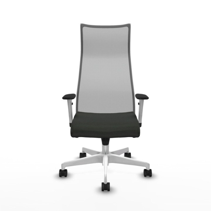 Albacete malla sincro malla gris bali negro brazos blancos base blanca ruedas 65 mm nailon