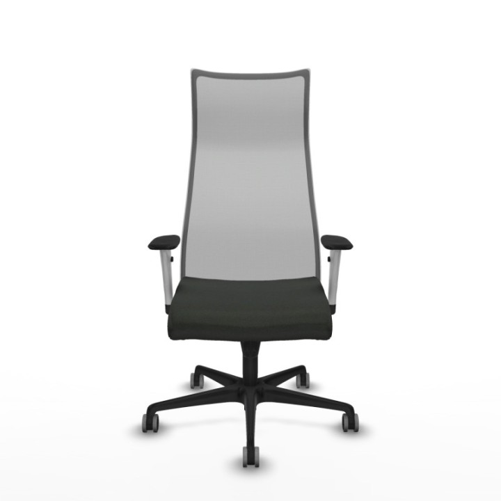 Albacete malla sincro malla gris bali negro brazos blancos base nailon ruedas 65mm engomadas