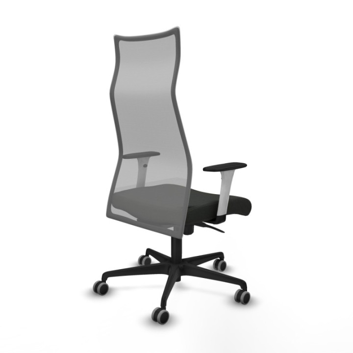 Albacete malla sincro malla gris bali negro brazos blancos base nailon ruedas 65mm engomadas