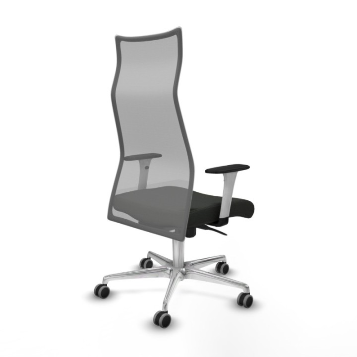 Albacete malla sincro malla gris bali negro brazos blancos base aluminio ruedas 65mm engomadas