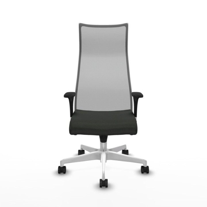 Albacete malla sincro malla gris bali negro brazos 1D base blanca ruedas 65 mm nailon