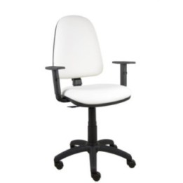 Silla Aýna similpiel blanco brazos regulables