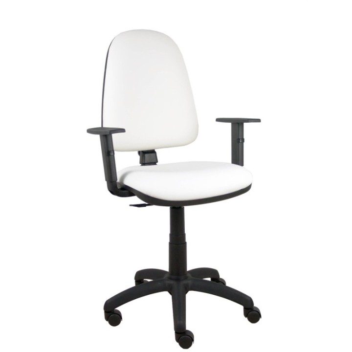 Silla Aýna similpiel blanco brazos regulables