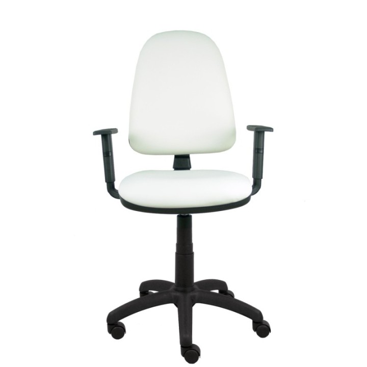 Silla Aýna similpiel blanco brazos regulables