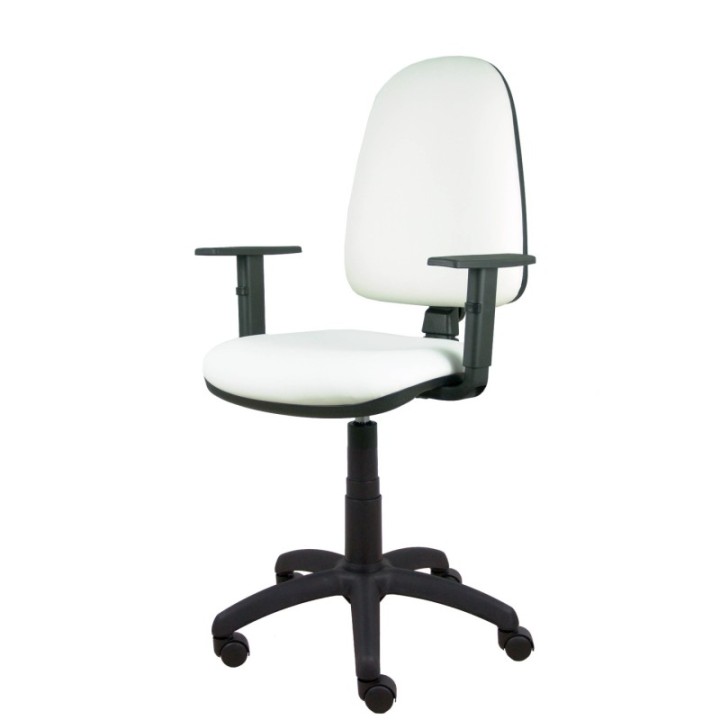 Silla Aýna similpiel blanco brazos regulables