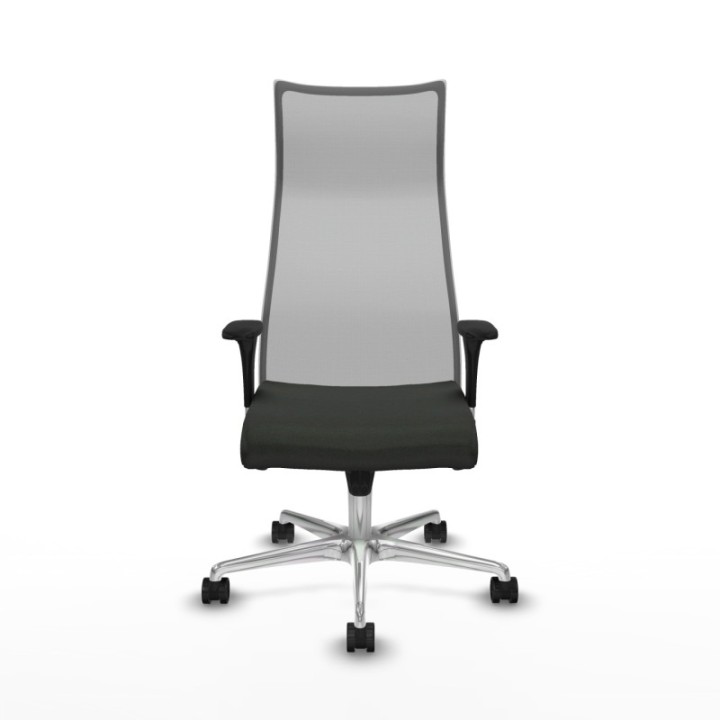 Albacete malla sincro malla gris bali negro brazos 1D base aluminio ruedas 65 mm nailon