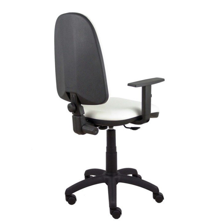 Silla Aýna similpiel blanco brazos regulables