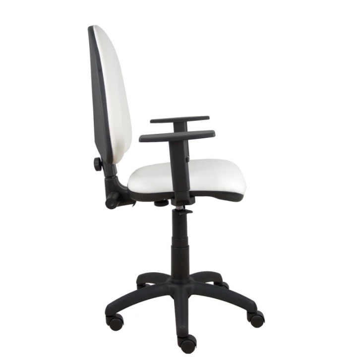 Silla Aýna similpiel blanco brazos regulables