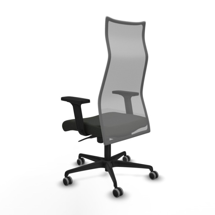 Albacete malla sincro malla gris bali negro brazos 2D base nailon ruedas 65mm engomadas