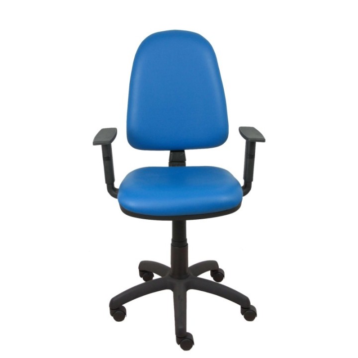 Silla Aýna similpiel azul brazos regulables