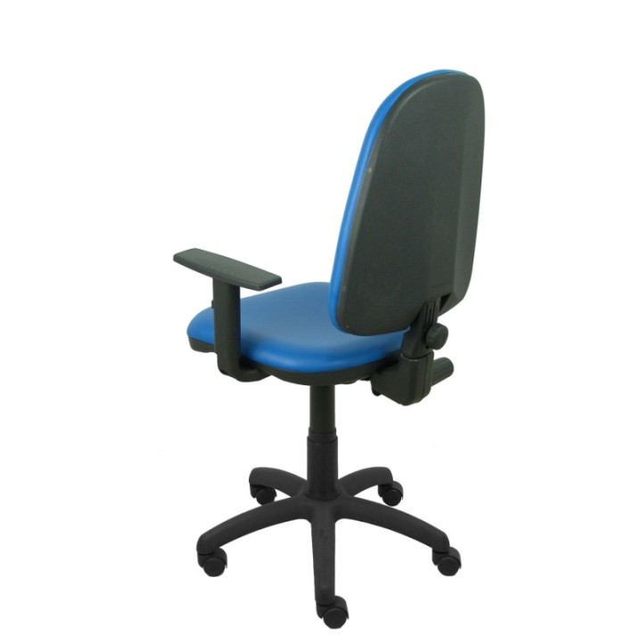 Silla Aýna similpiel azul brazos regulables