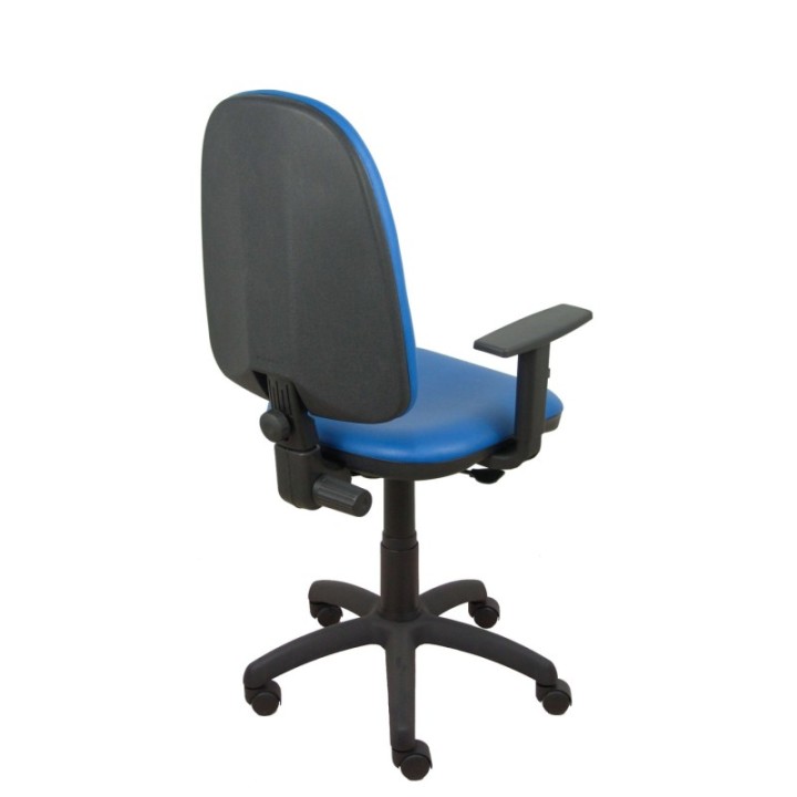 Silla Aýna similpiel azul brazos regulables