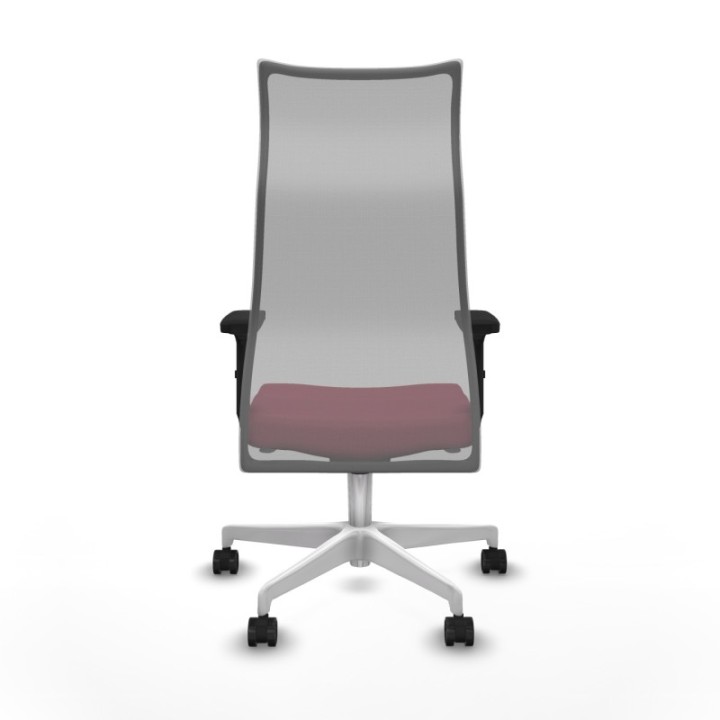 Albacete malla sincro malla gris bali granate brazos 2D base blanca ruedas 65 mm nailon