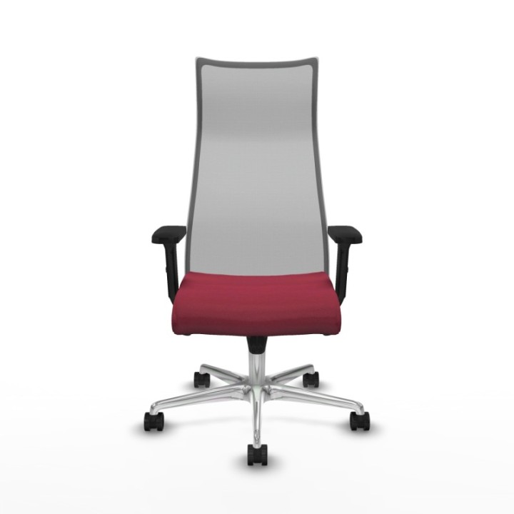 Albacete malla sincro malla gris bali granate brazos 2D base aluminio ruedas 65 mm nailon