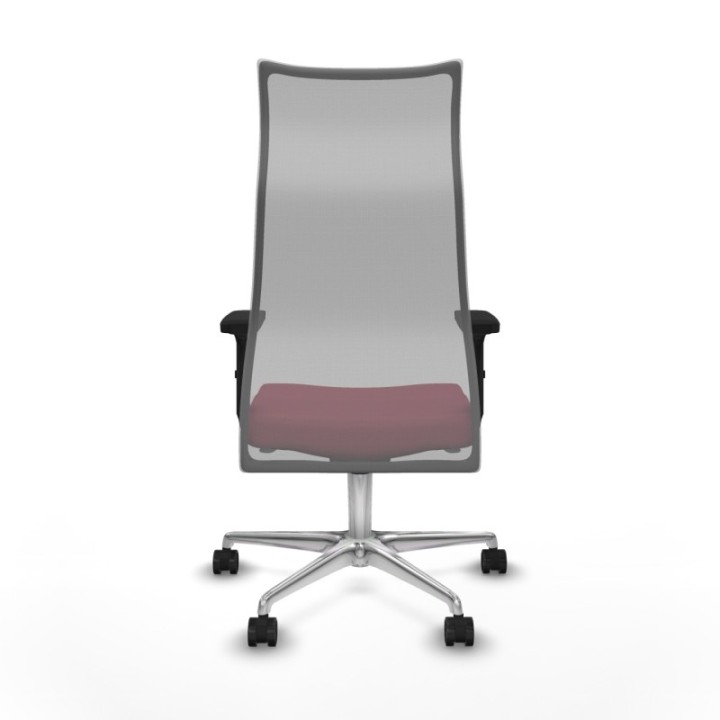 Albacete malla sincro malla gris bali granate brazos 2D base aluminio ruedas 65 mm nailon