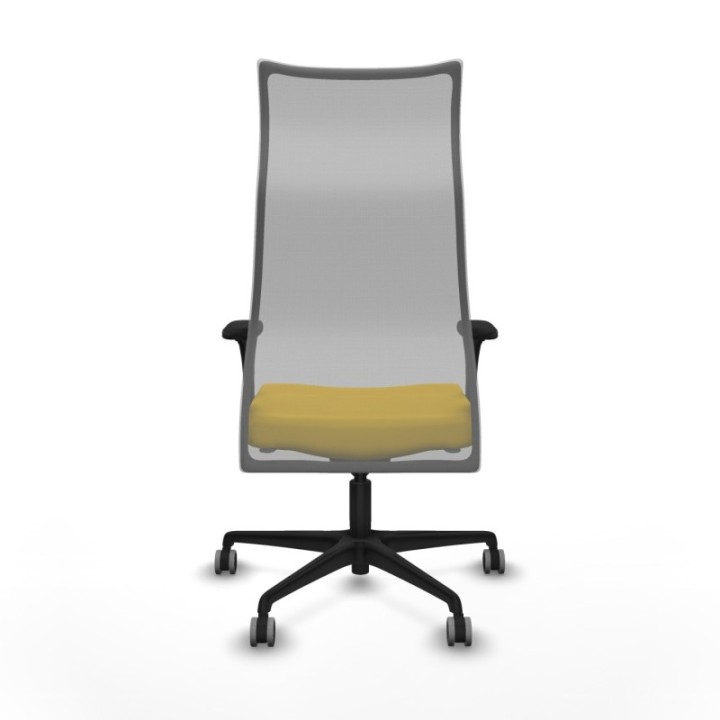 Albacete malla sincro malla gris similpiel amarillo brazos 1D base nailon ruedas 65mm engomadas